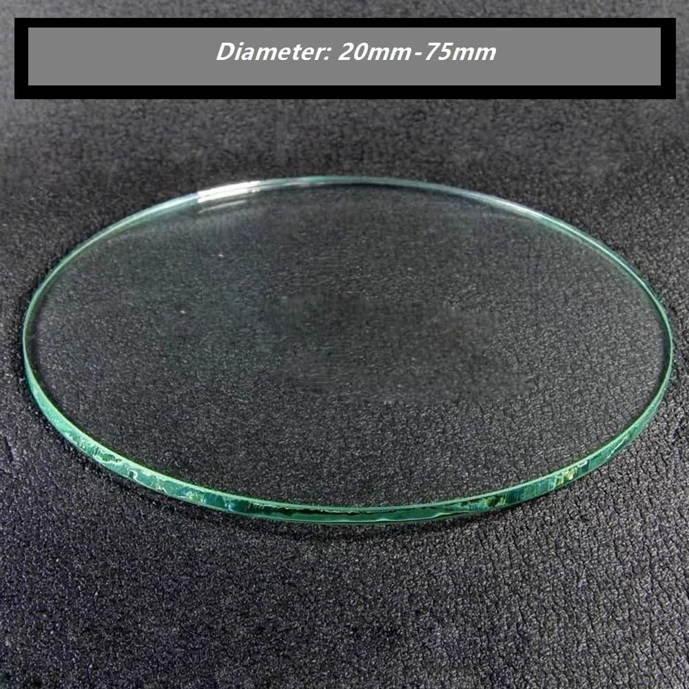 2 uds lente de vidrio plan0 20 23 42 47 55 58 60 63,5 65 74 75 MM, lente de vidrio óptico redondo de 2mm de espesor, lente for linterna(65mm x 2.5mm)