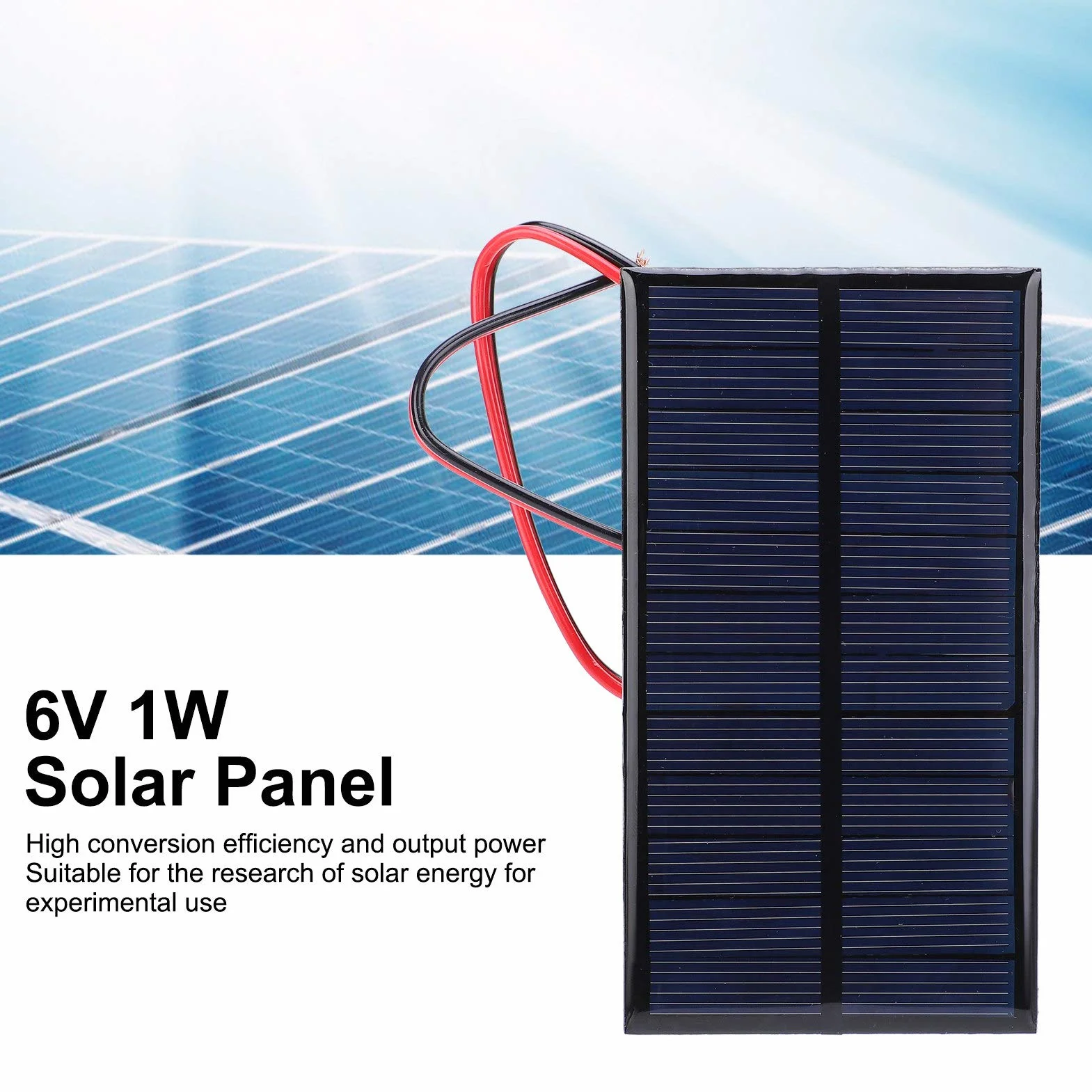 Módulo de Energía de Celda de Panel Solar de 3 Piezas 6 V 1 W, Panel Solar de Silicio Policristalino con Cable de 30 Cm para Luz Solar, Proyectos Científicos