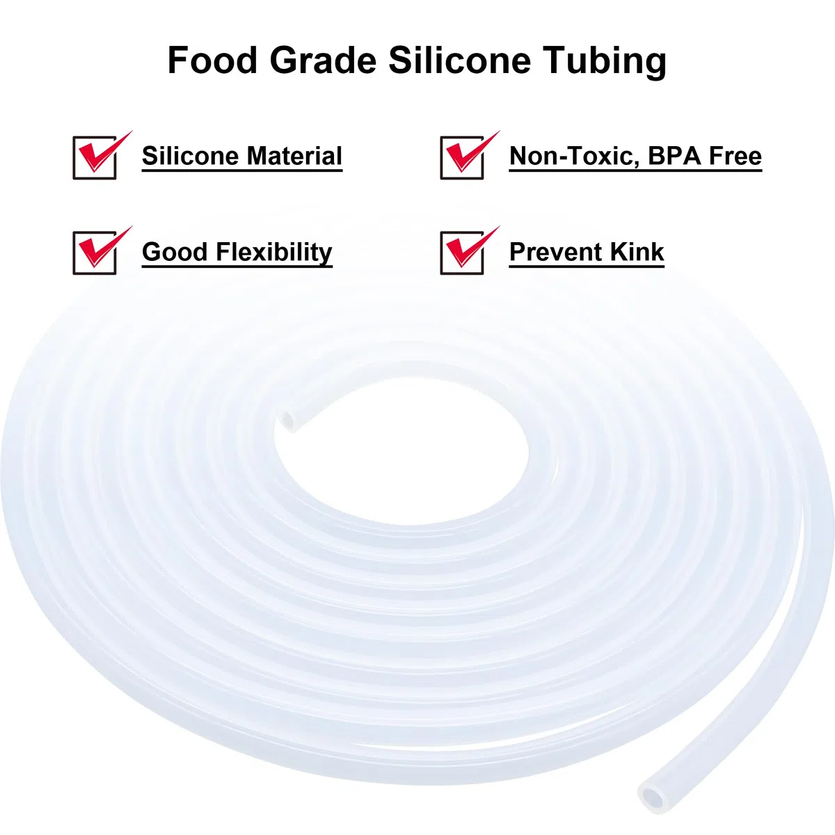 Tubo de silicona transparente, manguera de grado alimenticio, tamaño 20 mm x 25 mm, longitud 2,5 m, grosor 2,5 mm, tubo de silicona de goma flexible para tuberías de aire/agua