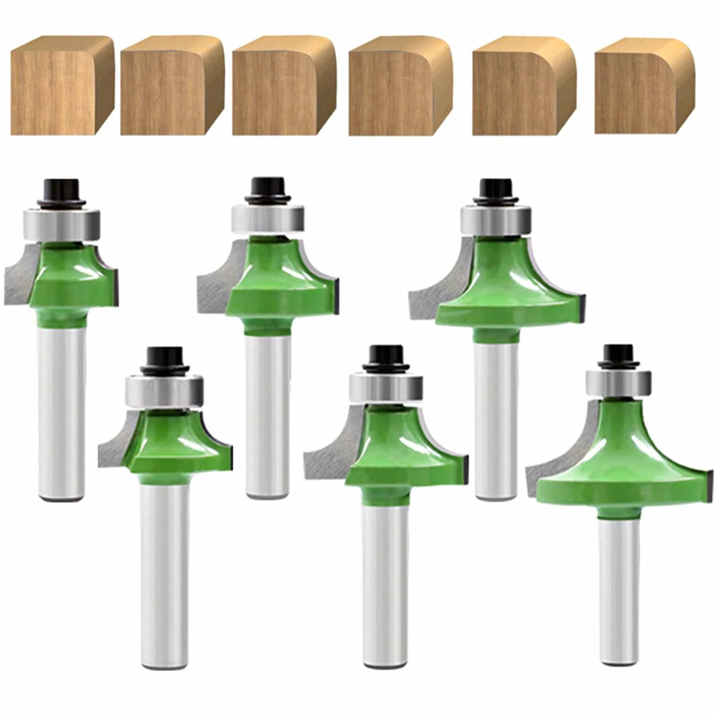 6 piezas Fresas para Metal 8mm, Fresa Trabajo de la Madera de Metal Duro, Fresa Punta Redonda Fresadoras Madera, Fresadoras de Cantos, para Tableros de Partículas, Madera, Contrachapada (6 piezas)
