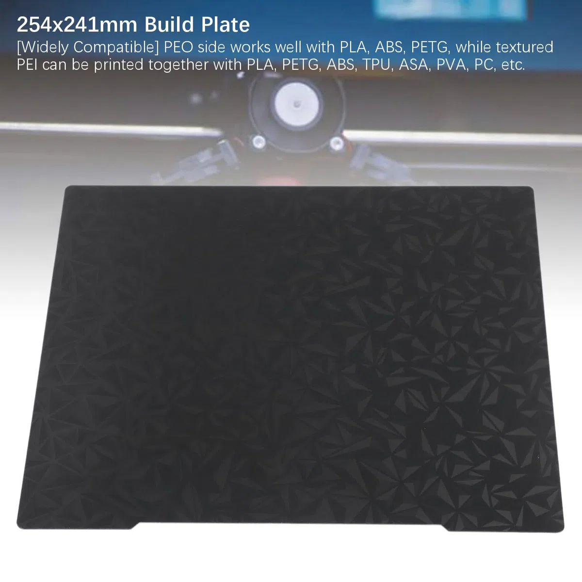 Placa de Construcción de Doble Cara para Impresoras 3D Prusa I3 MK3, MK3S+, MK4, MK2.5S, PEO y PEI Texturizado de 10 X 9,49 Pulgadas, PLA, ABS, PETG, TPU, Impresión ASA