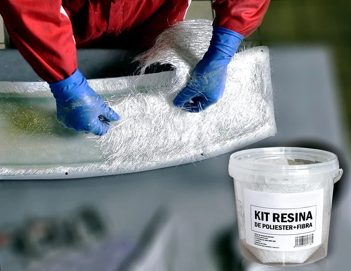 Resin Pro – 700gr Kit de reparación de resina + fibra de vidrio de 1 m x 1 m – rápido, sencillo y duradero, material de refuerzo
