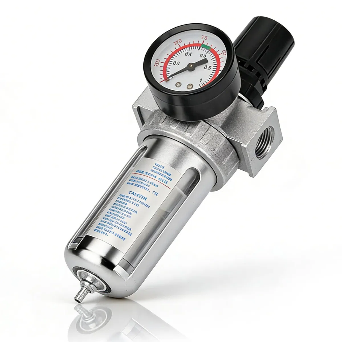 BSP 1/2" Filtro Regulador De Aire, Regulador De Filtro De Aire Comprimido Aceite Agua Separador Filtro, Regulador Presión Filtro Reductor De Presión Para Compresor Con 150 Psimedidor De Presión
