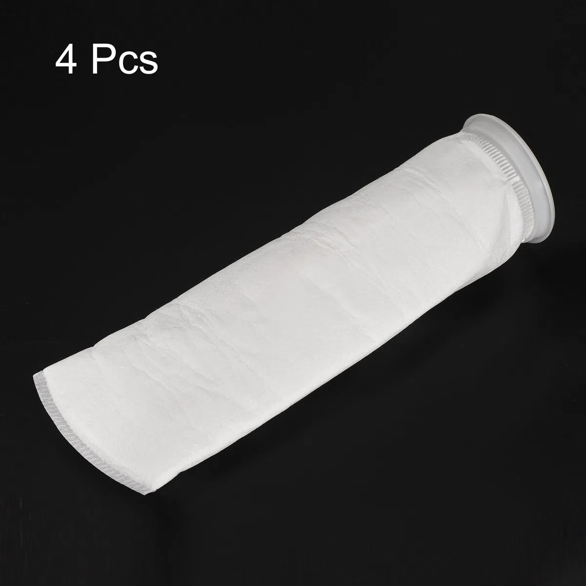 PATIKIL 4 Pulgadas Anillo Filtro Calcetines 5 Micras, 4 Paquete Malla Bolsas Piscina Desnatador Cesta, Blanco