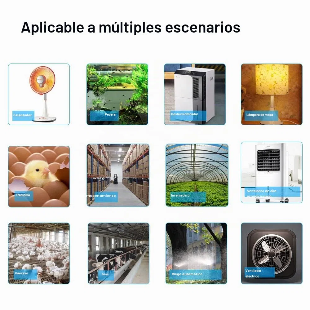 WiFi Temperatura Sensor,Switch Module Monitoring WiFi Controller Smart Home Control Remoto 16A vía Tuya Alexa Google Home medición de la Potencia (TH16+D -S18B20)