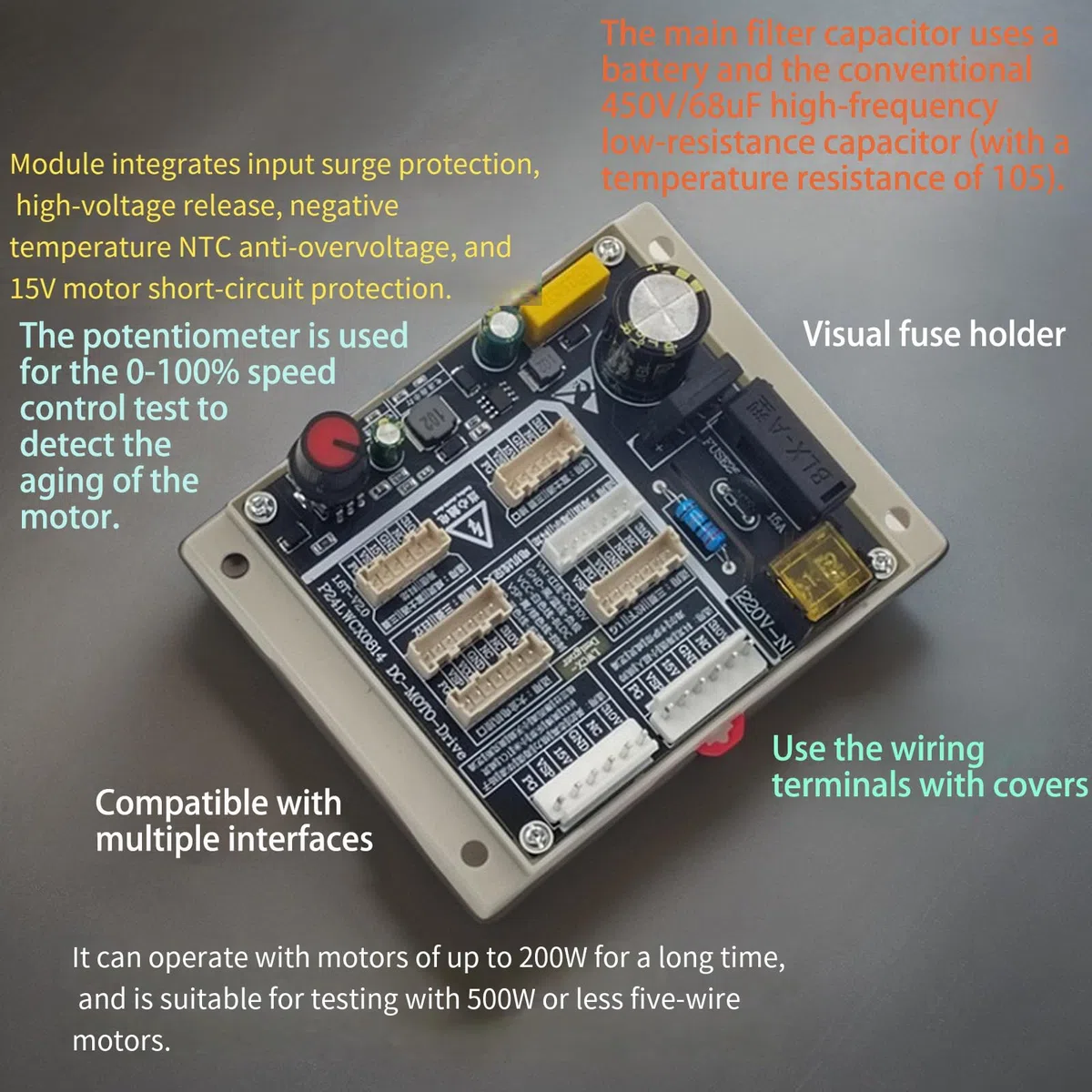 Actualizaciones High Electric Brushless Motor Drives Board for HVAC Systems Featuring Rise Defense & Automatic Discharge Universal HVAC Fan Motor Tester