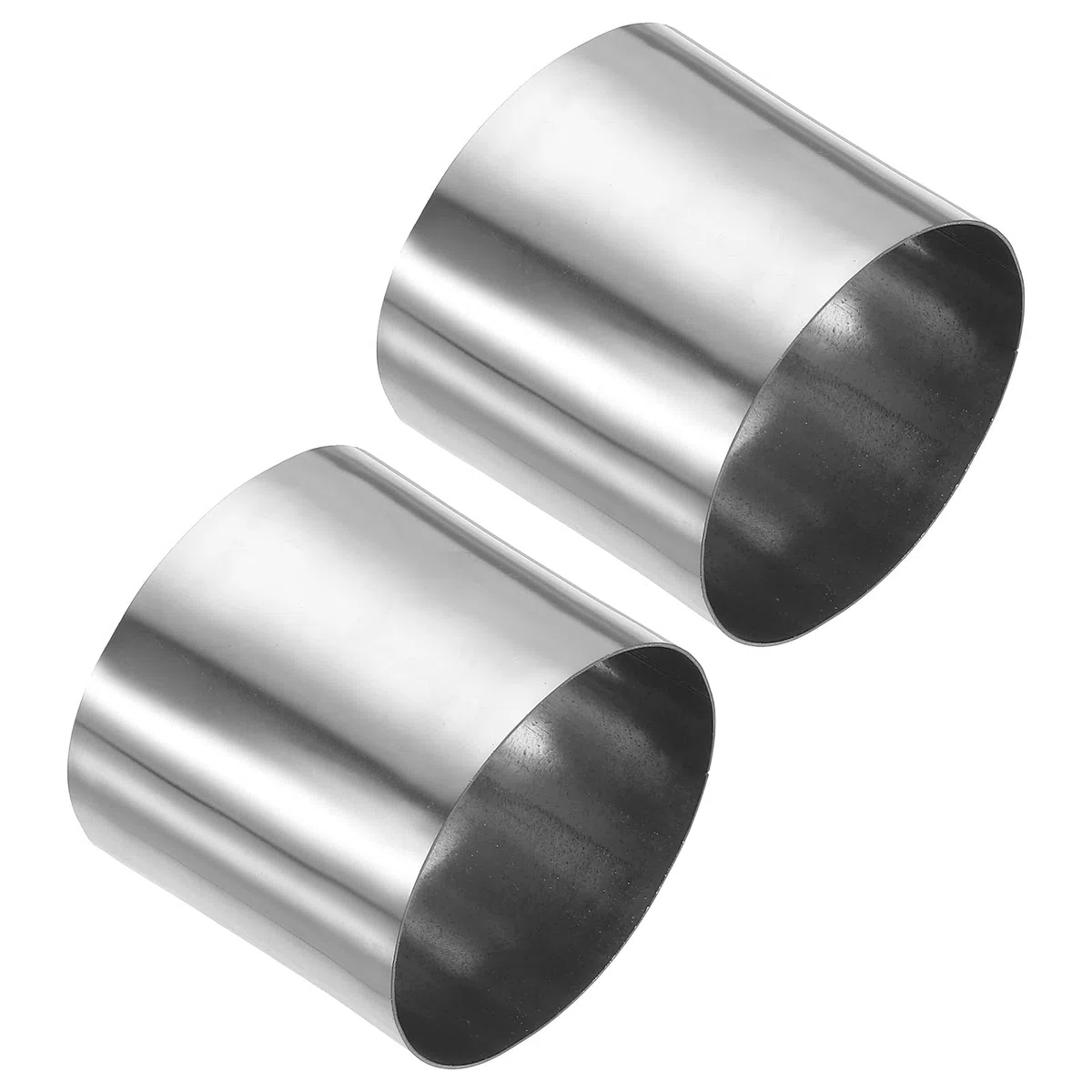 PATIKIL 63mm Acoplador de Ventilación de Metal, 6cm Largo Tubo Adaptador Recto Acero Inoxidable 304 Tubería Acoplamiento Redondo Extensión Manguera Conexión para HVAC Riego Bricolaje, 2pcs
