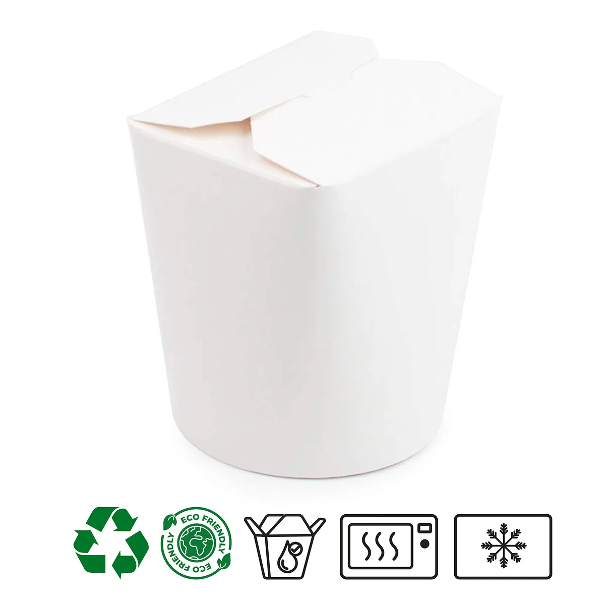 Extiff Paquete de 50 Cajas de Cartón Blanco, Pasta Box para fideos, pasta, platos preparados, platos asiáticos y orientales, ventas para llevar (Blanco, 480 ml)