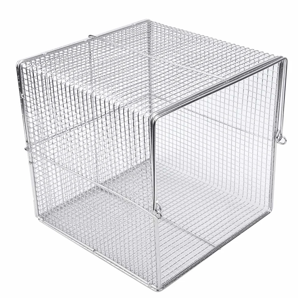 Caja de Esterilización de Instrumentos, Cesta de Desinfección de Instrumentos, Bandeja de Esterilización de Instrumentos de Acero Inoxidable, Suministros de Laboratorio con Asa