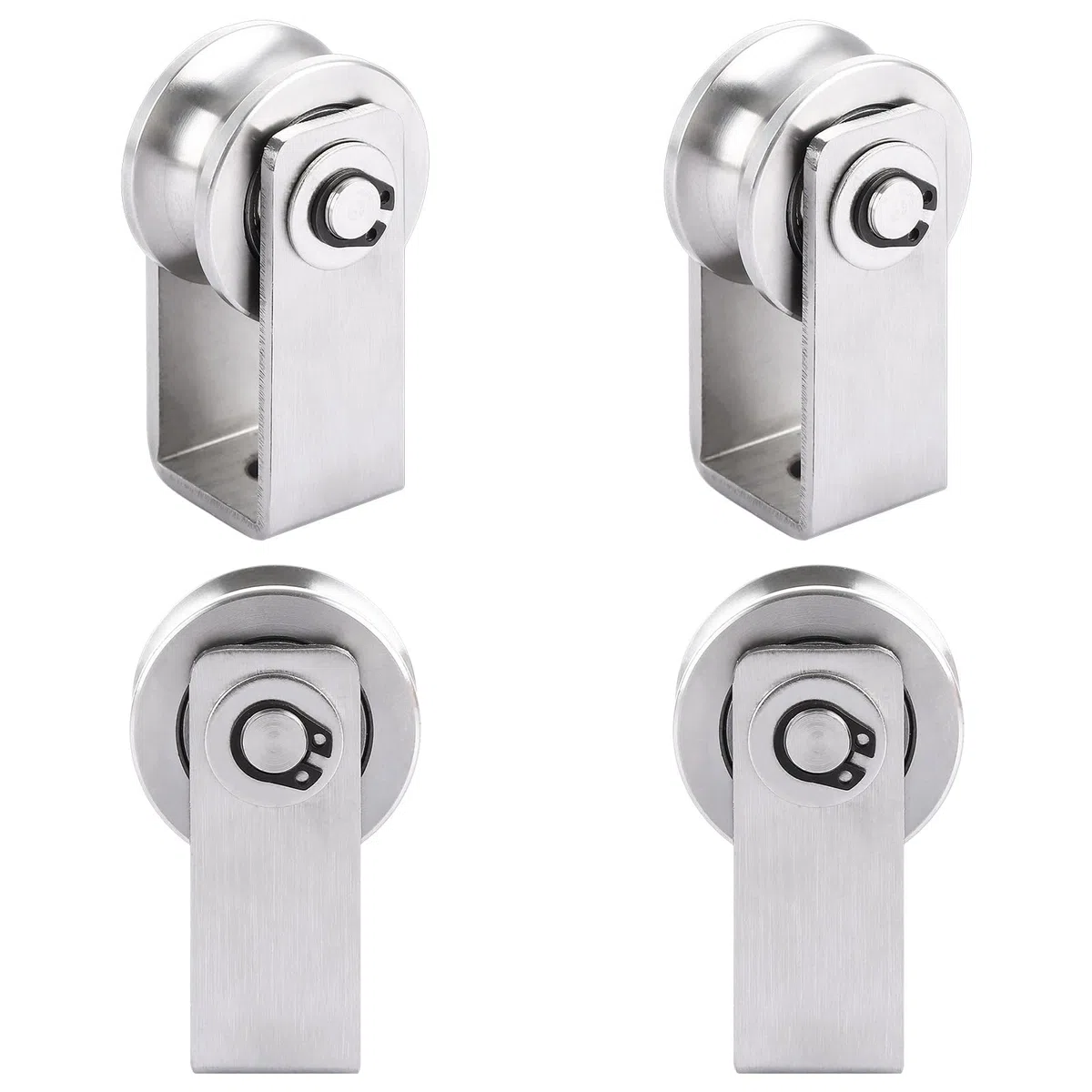 4 poleas para cuerdas de acero inoxidable, polea de inversión con rodamientos de bolas, polea de acero inoxidable, adecuado para andamios de acero, cuerdas de tendedero
