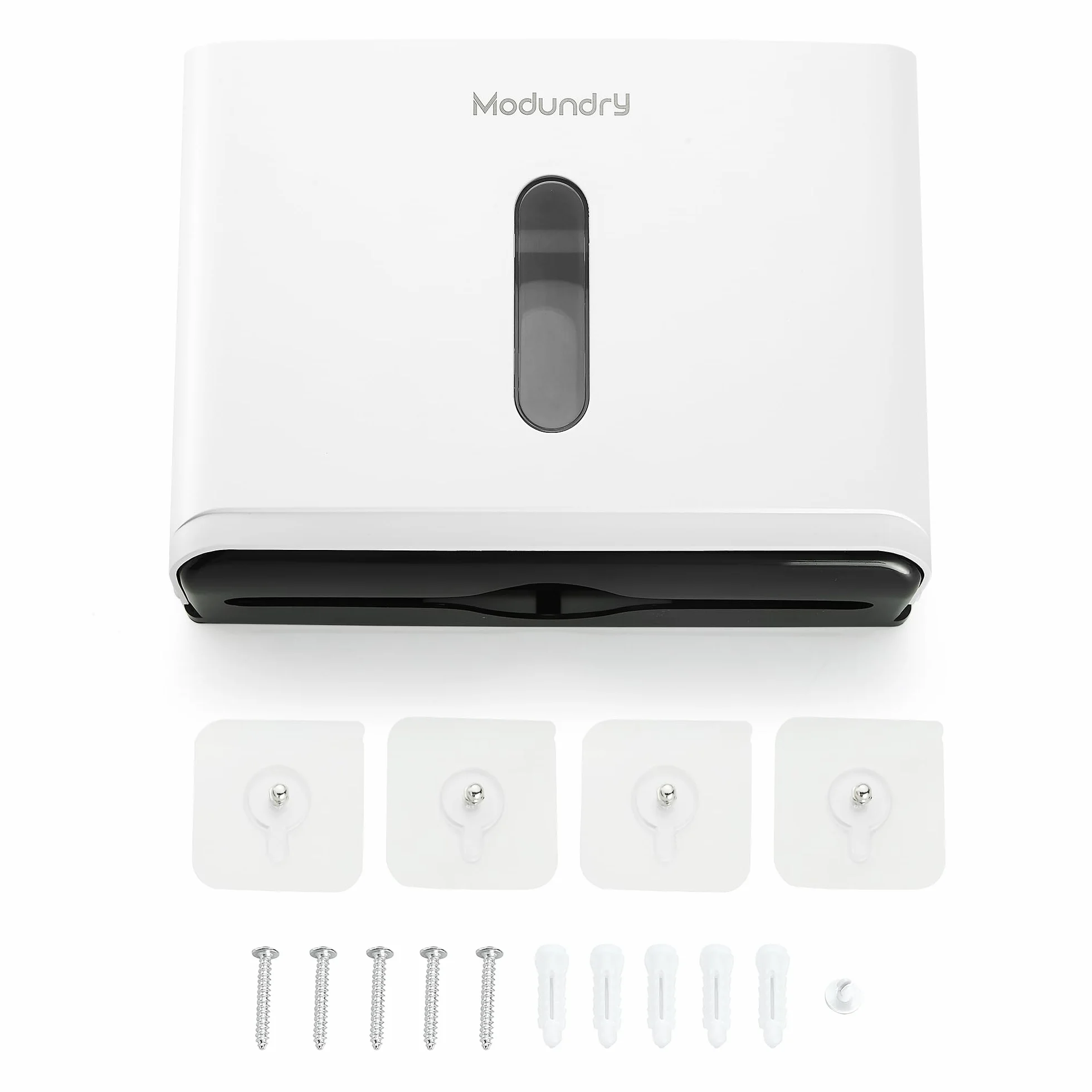 Dispensador de Toallas, Dispensador Papel Secamanos Montado en Pared, Dispensador de Toallas de Mano Plegado Comercial, Admite 200 Toallas -Blanco