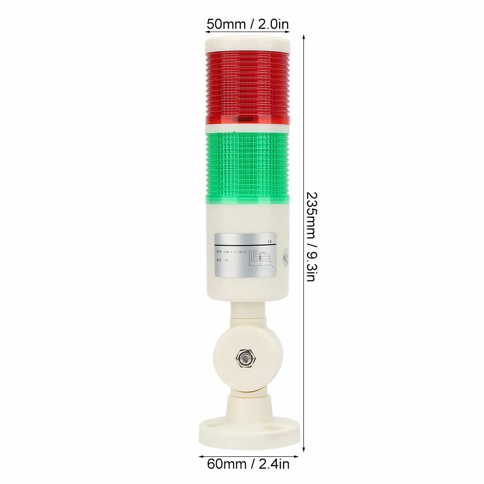 LED Luz de Señal de Torre, Luz de señal de advertencia Luz de señal de alarma Lámpara de baliza verde roja de 24 V con sonido de zumbador