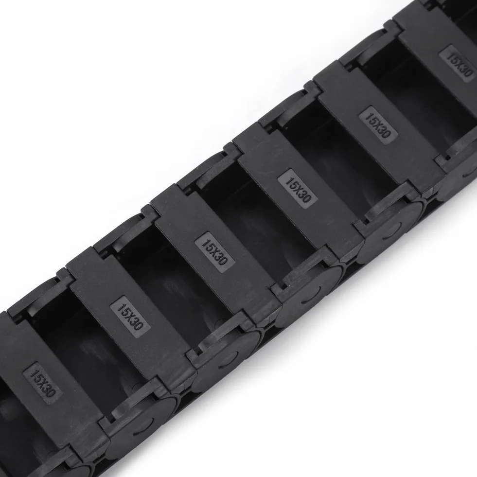 Cadena de arrastre del portacables, 1 metro de nylon Cadena de cable Accesorio para máquina de grabado de alambre 15 mm x 30 mm para cables flexibles y pequeñas mangueras hidráulicas o