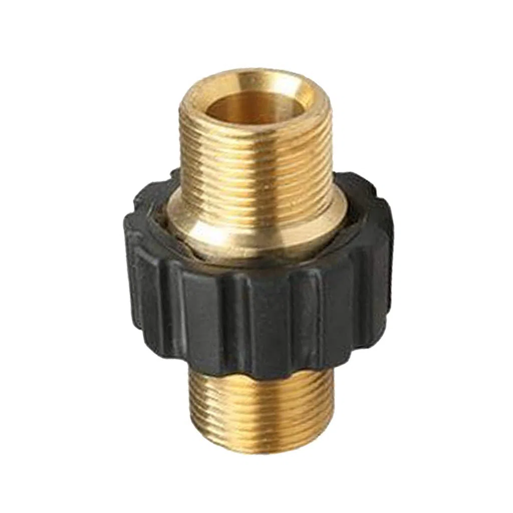 XIE Conector de Lavadora de Alta presión de latón, Rosca Externa métrica M22 de 15 mm a Orificio Interno M22 de 14 mm, Longitud de 2,1 Pulgadas, Manguera Universal de Lavadora de Alta presión
