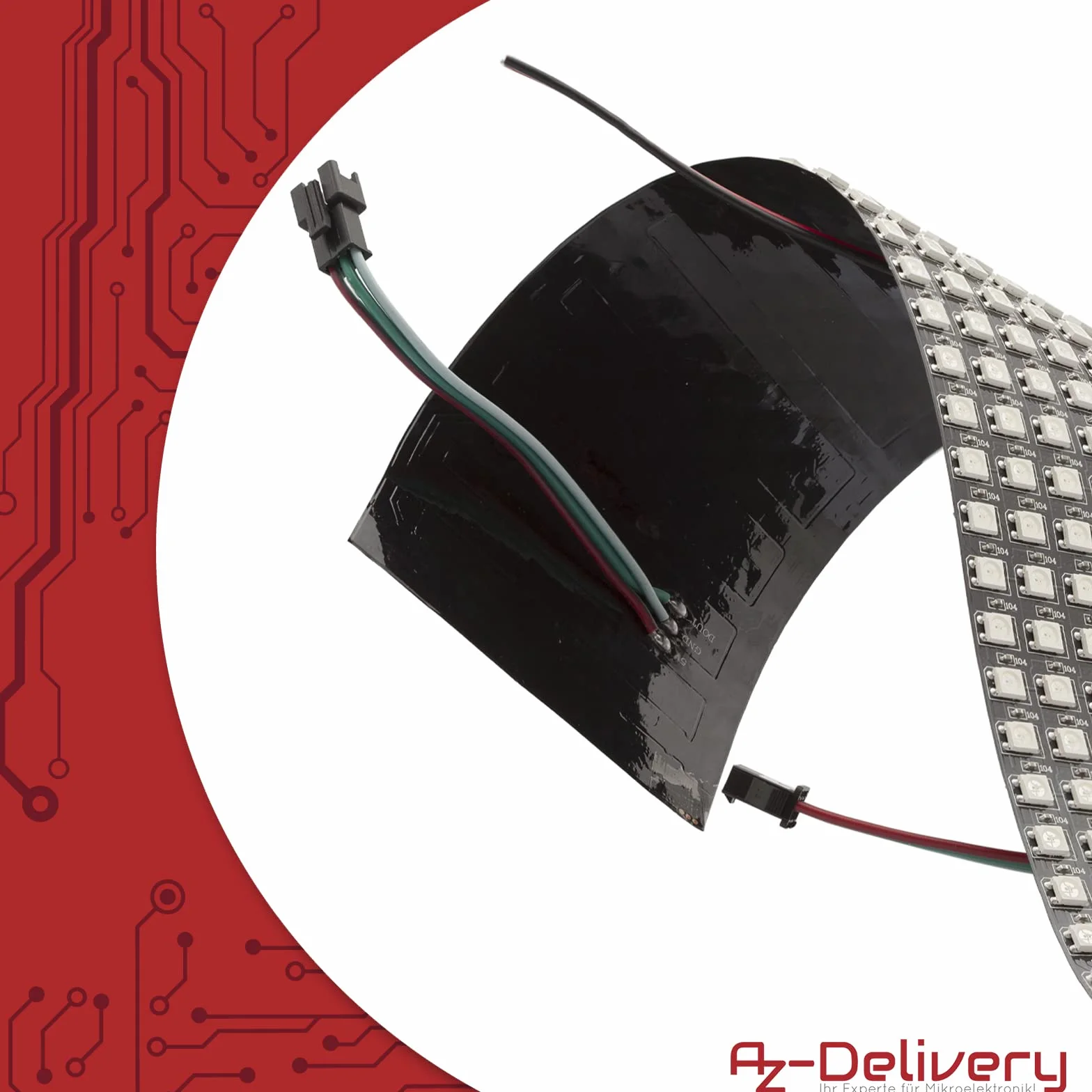 AZDelivery 5 módulos LED WS2812B Matrix RGB personalizables WS2811 WS2812 IC LED Pixel Panel con una Matrix Screen Board con soporte RGB