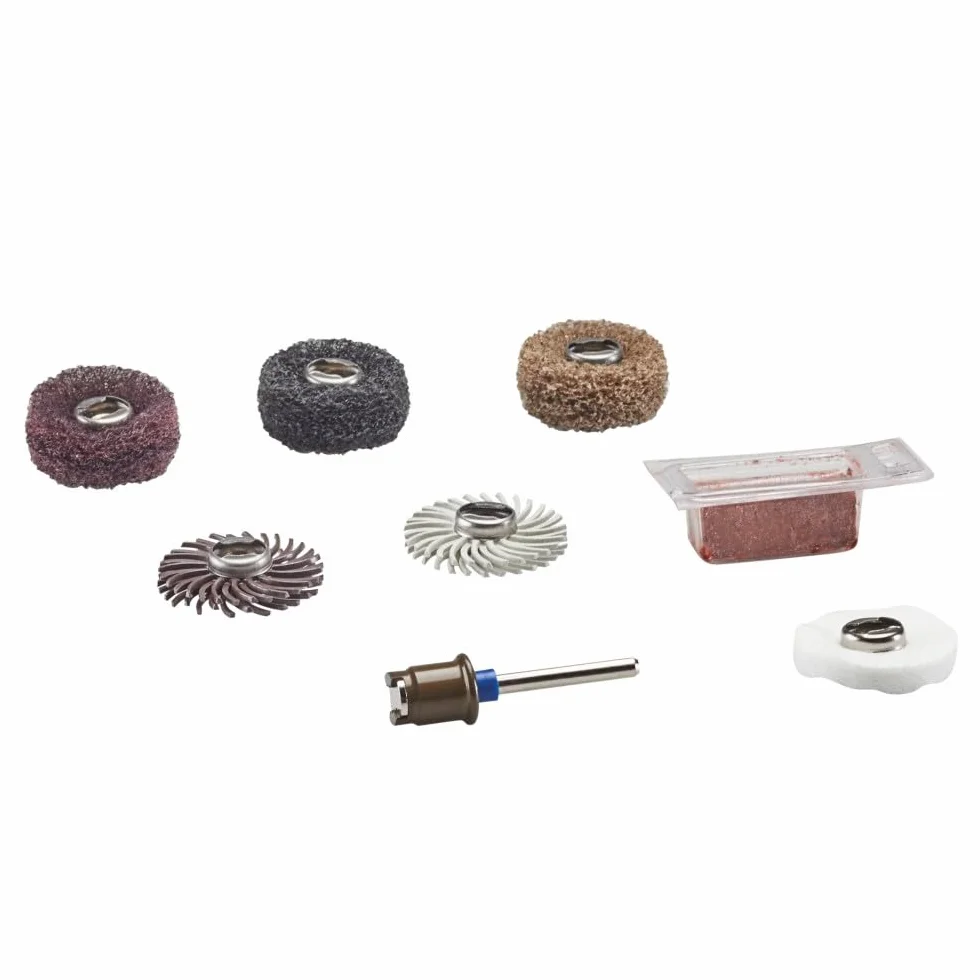 Dremel EZ726-01 EZ Lock - Juego de accesorios para herramientas rotativas para lijado, limpieza precisa o pulido de materiales, 8 piezas