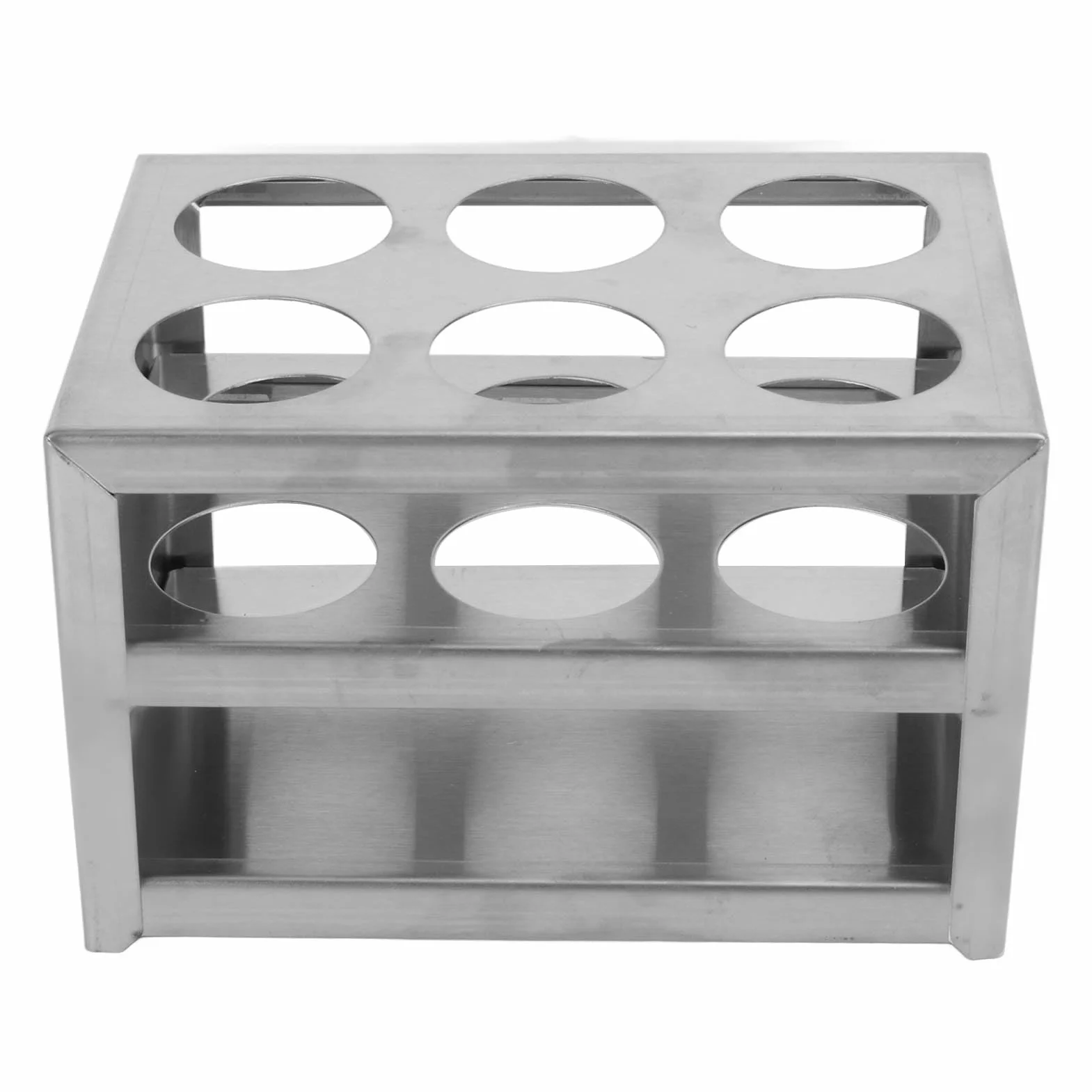 Naroote Soporte para Tubos de Ensayo de Acero Inoxidable, Estante Duradero de 6 Orificios para Tubos de 32 Mm para Uso en Laboratorio y Cocina, Acero Inoxidable 304
