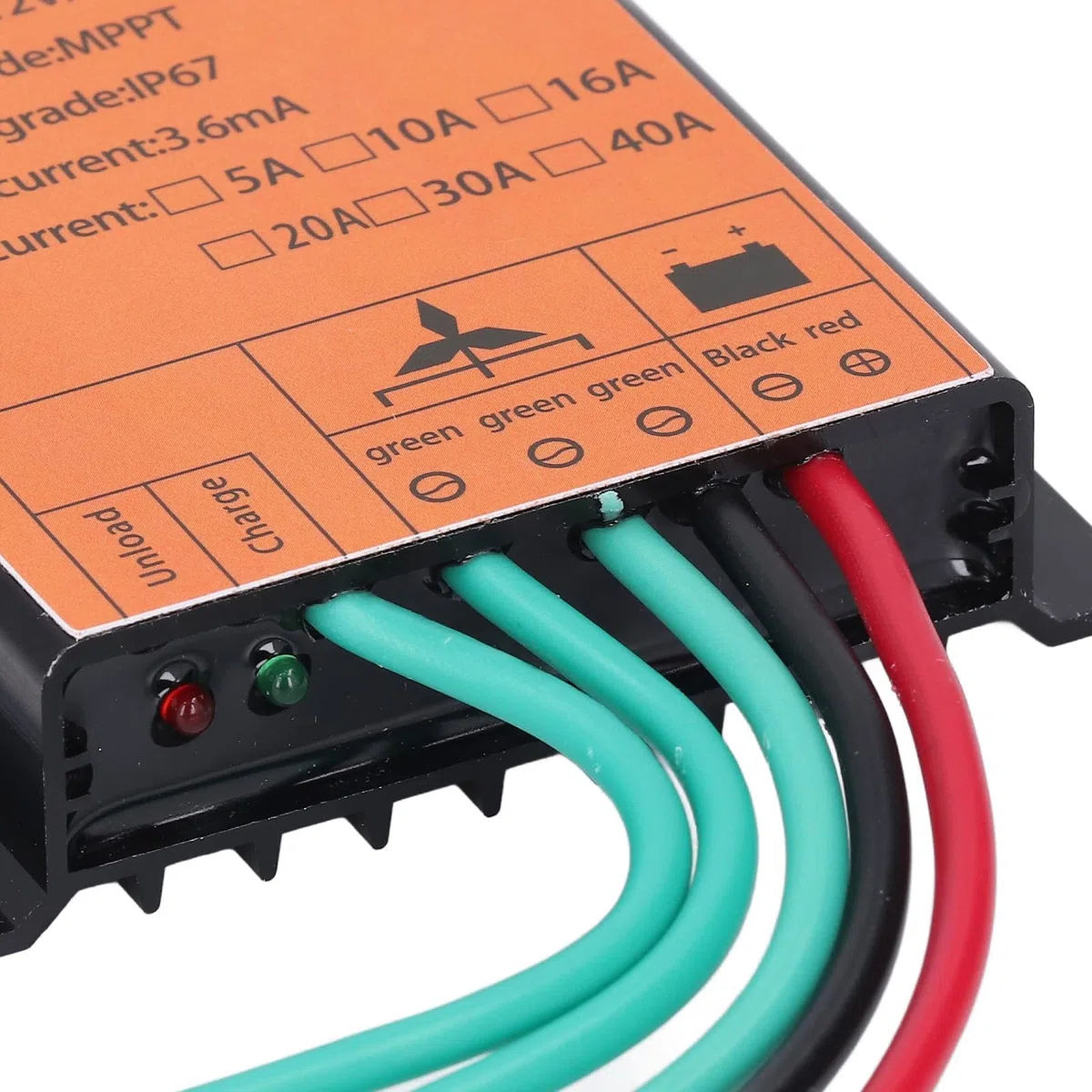 Controlador de Carga para Turbina Eólica MPPT 12V/24V 16A 300W-1000W con Frenado Automático y Múltiples Protecciones para de Energía Renovable