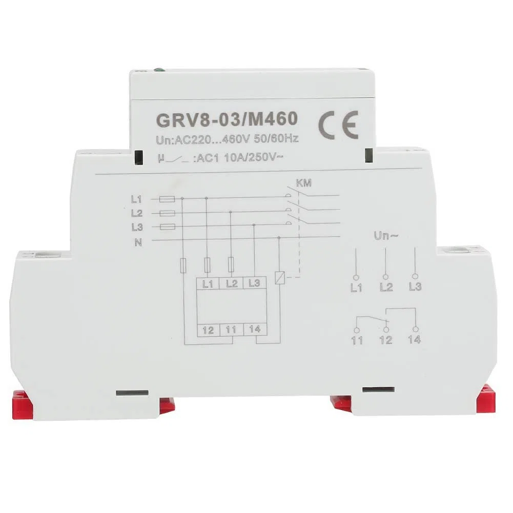 GRV8-03 Fase trifásica de monitoreo de voltaje Fase IP20 Secuencia de fase de relé de protección(M460)