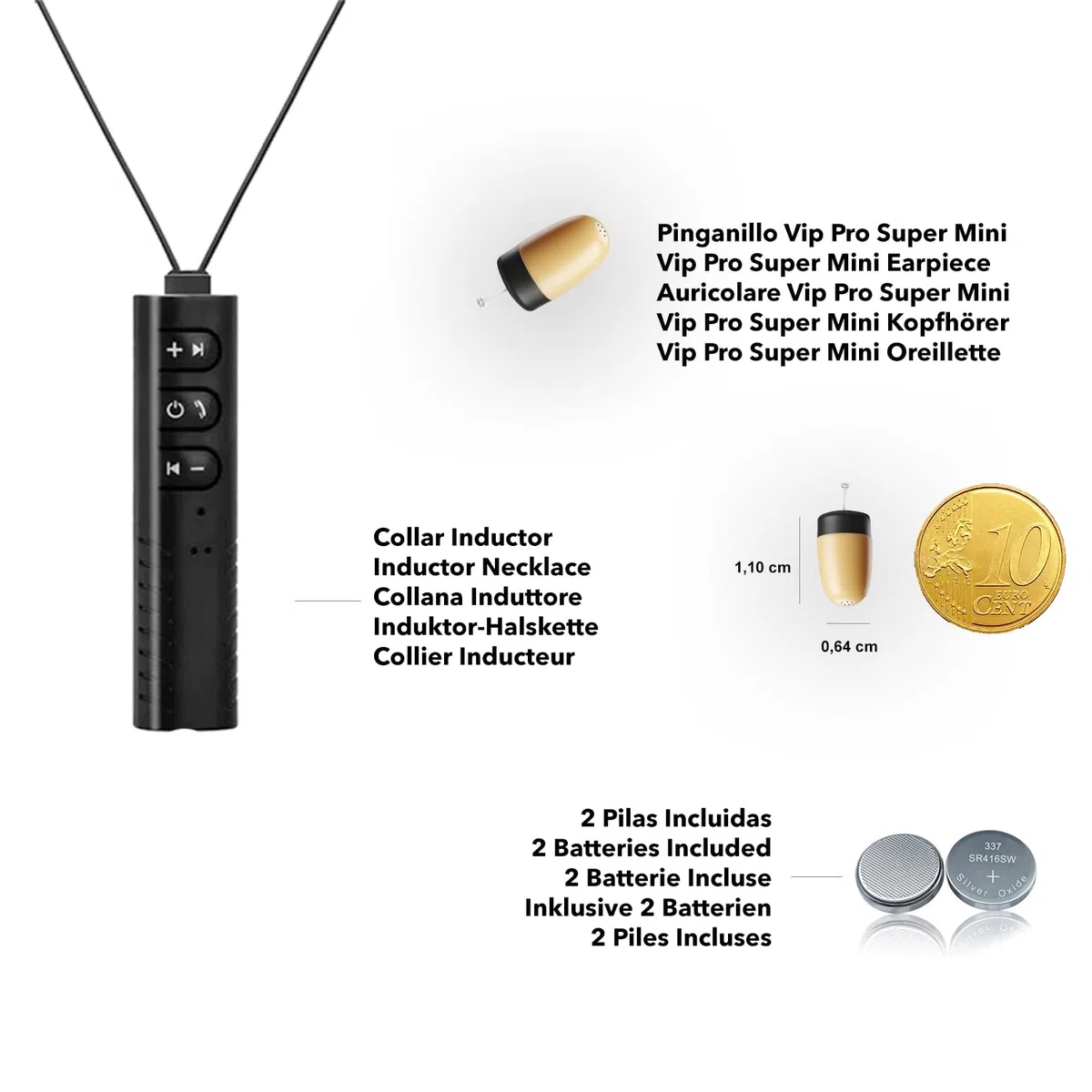 Pinganillo Examenes Bluetooth Oculto V6 - Auricular Espia Invisible Inalambrico Copiar Examen. (Ultramini con V6)