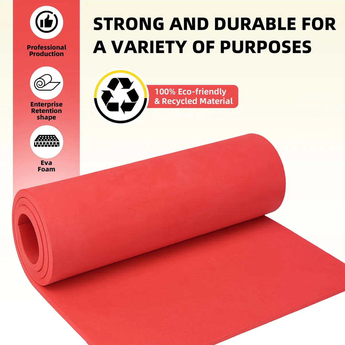 Goma EVA Rojo, Do²ping 10mm EVA Foam Cosplay, 35.5x99cm con Alta Densidad 86kg/m3 Espuma Foam para Disfraces Proyecto DIY (10mm Rojo)