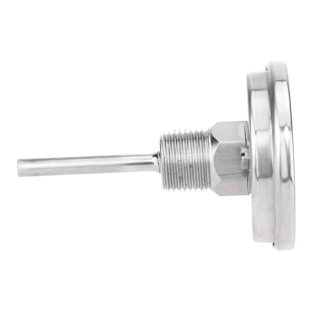 Termómetro de elaboración casera de Acero Inoxidable Celsius Fahrenheit Medidor de Temperatura de destilación de Agua bimetálico 1/2 "NPT (vástago de 2")