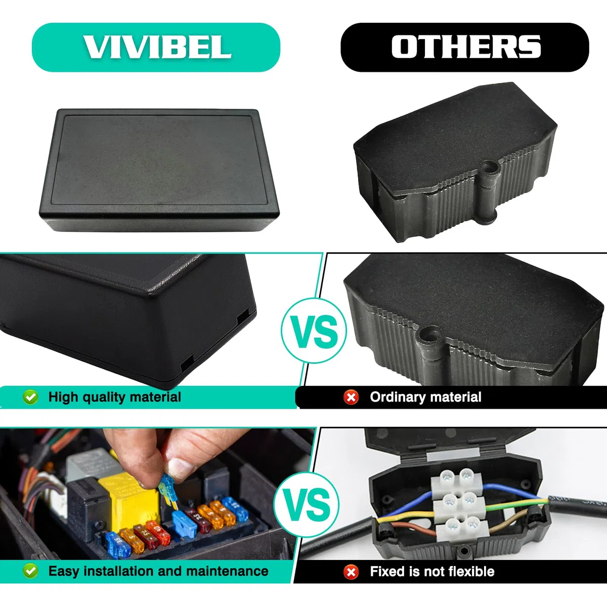 Caja de derivación para proyectos electrónicos y instrumentos (24 unidades, carcasa de plástico, caja impermeable)
