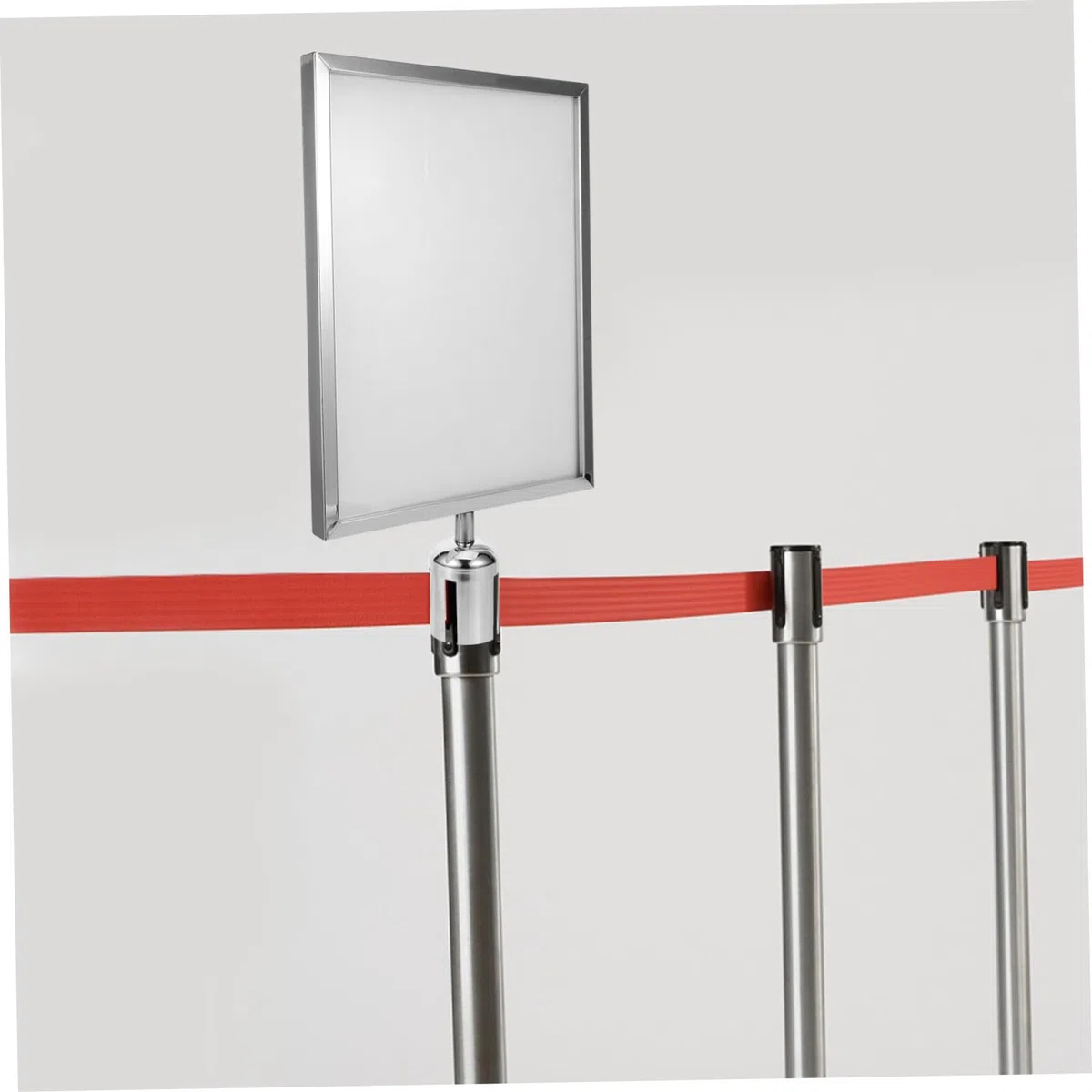 ULTECHNOVO Soporte en Fácil Inoxidable Instalar y de Acero Resistente Letreros Barreras de Seguridad de Plástico para Control de Multitudes Estaciones