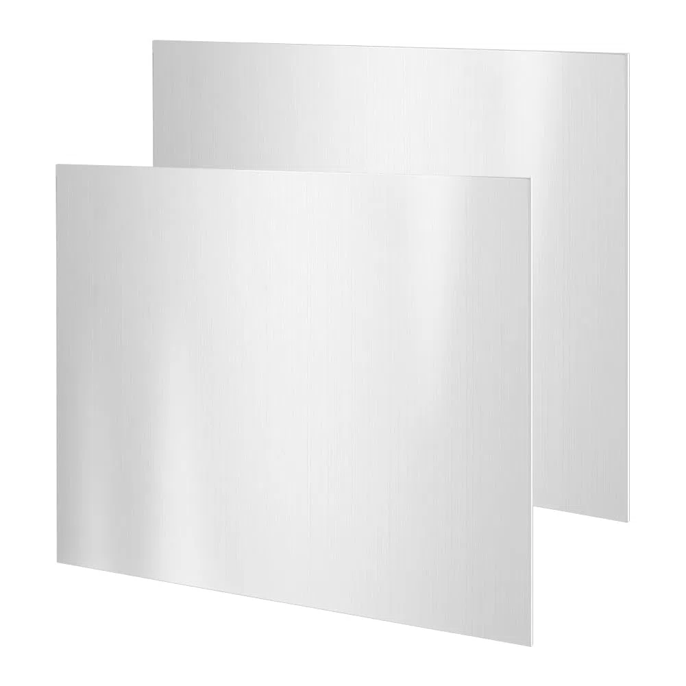 PH PandaHall 2 piezas de placa de acero inoxidable cepillado 304, placas de metal rectangulares para corte mecánico, decoración DIY del hogar, fabricación de plantillas