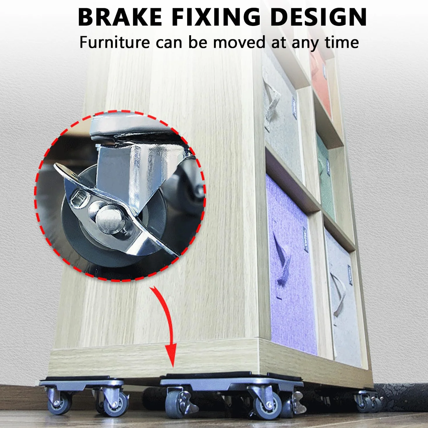 Elevador de Muebles, Ruedas para Mover Muebles Pesados - Rotación 360° con Función de Bloqueo, Elevador Muebles Pesados Carga1500 kg, Transportador Muebles con Ruedas para Mover Muebles