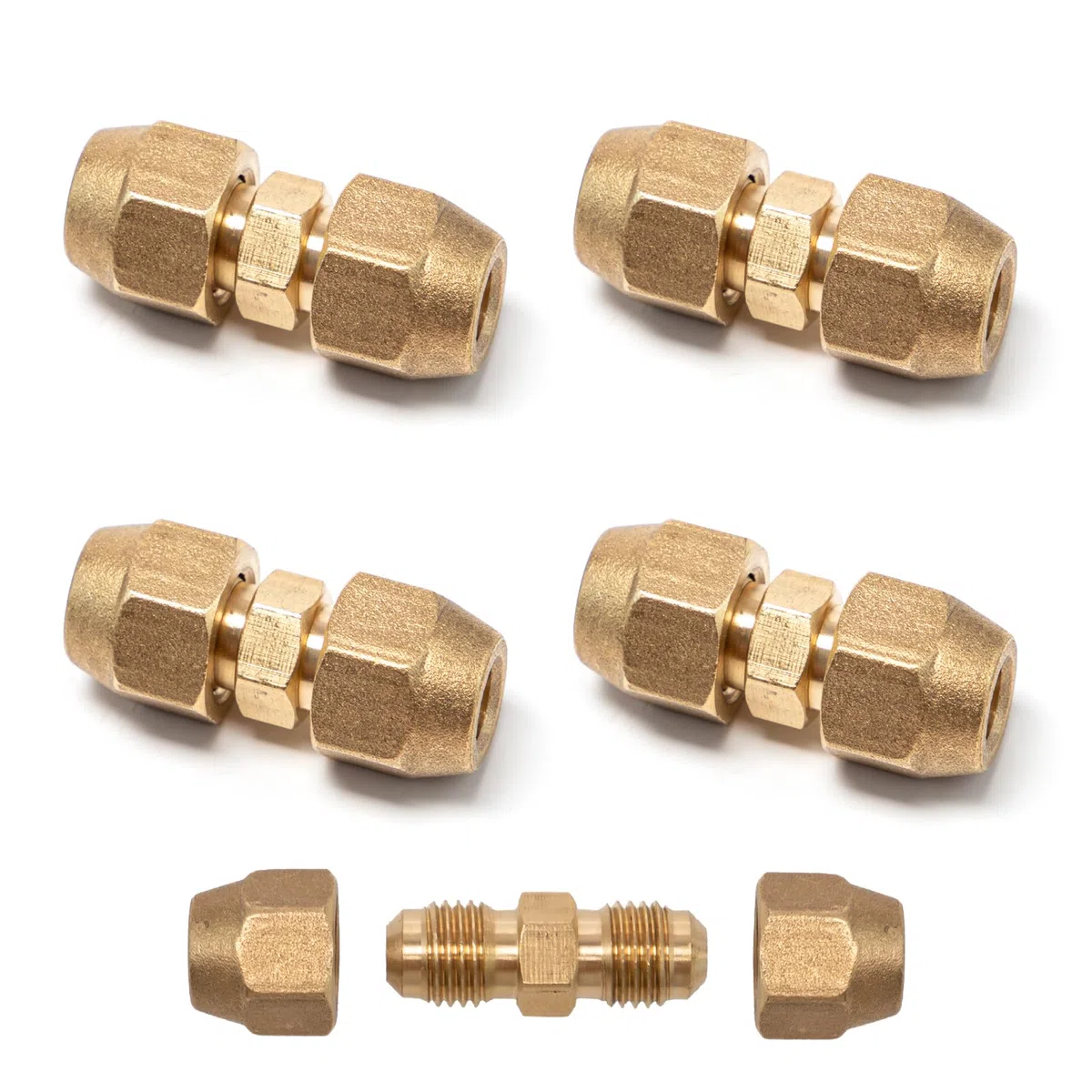 4 Piezas Conector Tubo de Cobre 1/4" para Aire Acondicionado Extensión de Tubo de Cobre Sin Soldadura Boquillas Doble para Tubos de cobre Diámetro Exterior 6.35 mm-6 mm