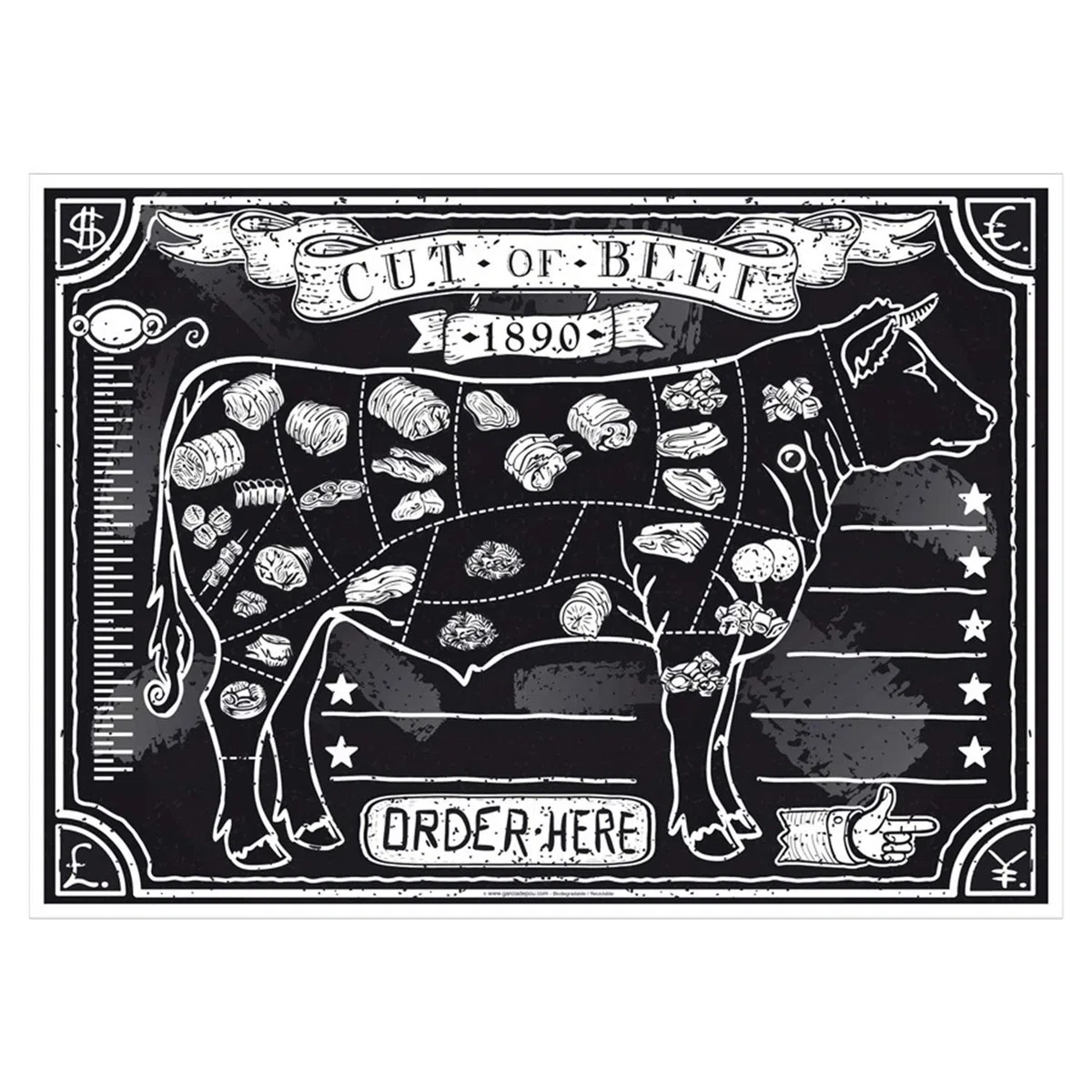 García de Pou 195.08 Offset Steak House Mantelines, 70 G/M2, 31 x 43 cm, Cuatricromía, 500 Unidades