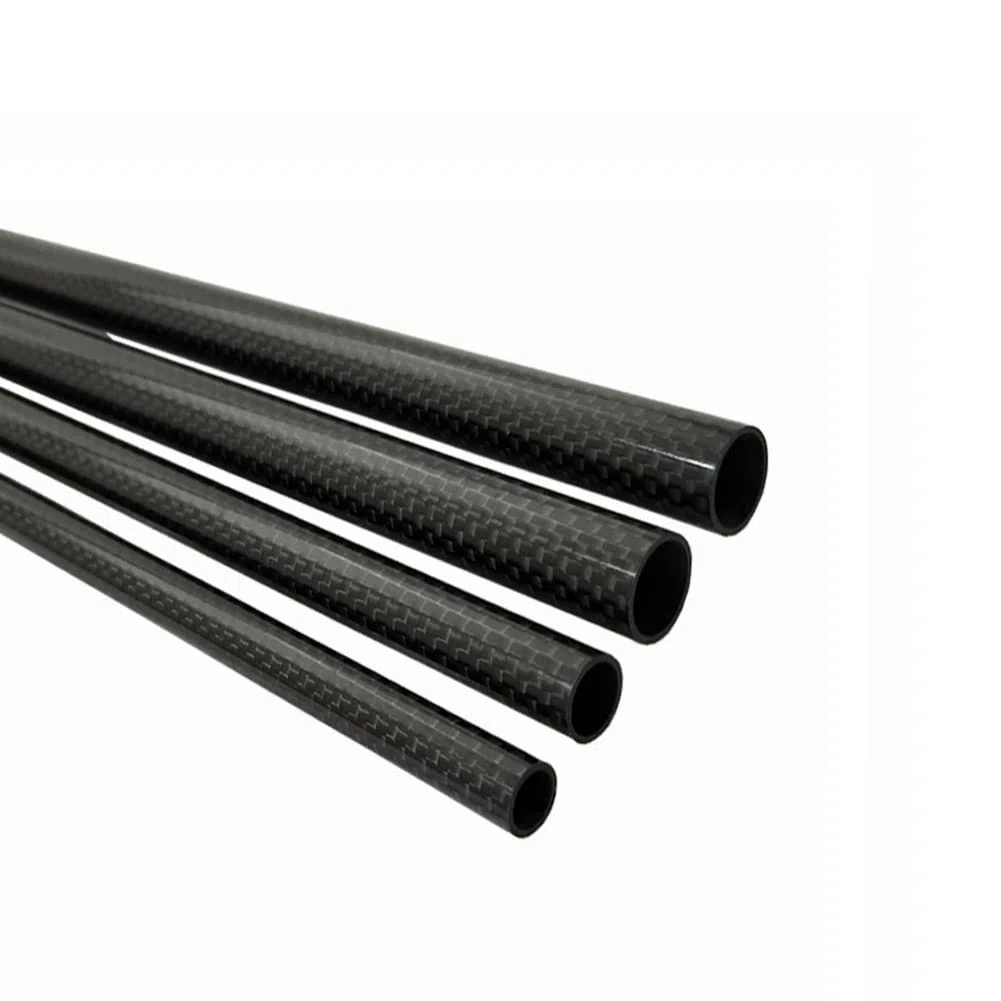 (2 piezas) Tubo de fibra de carbono 3K, longitud 500 mm, diámetro exterior 16 mm, diámetro interior 15 mm, tejido liso brillante, para marco de drones.