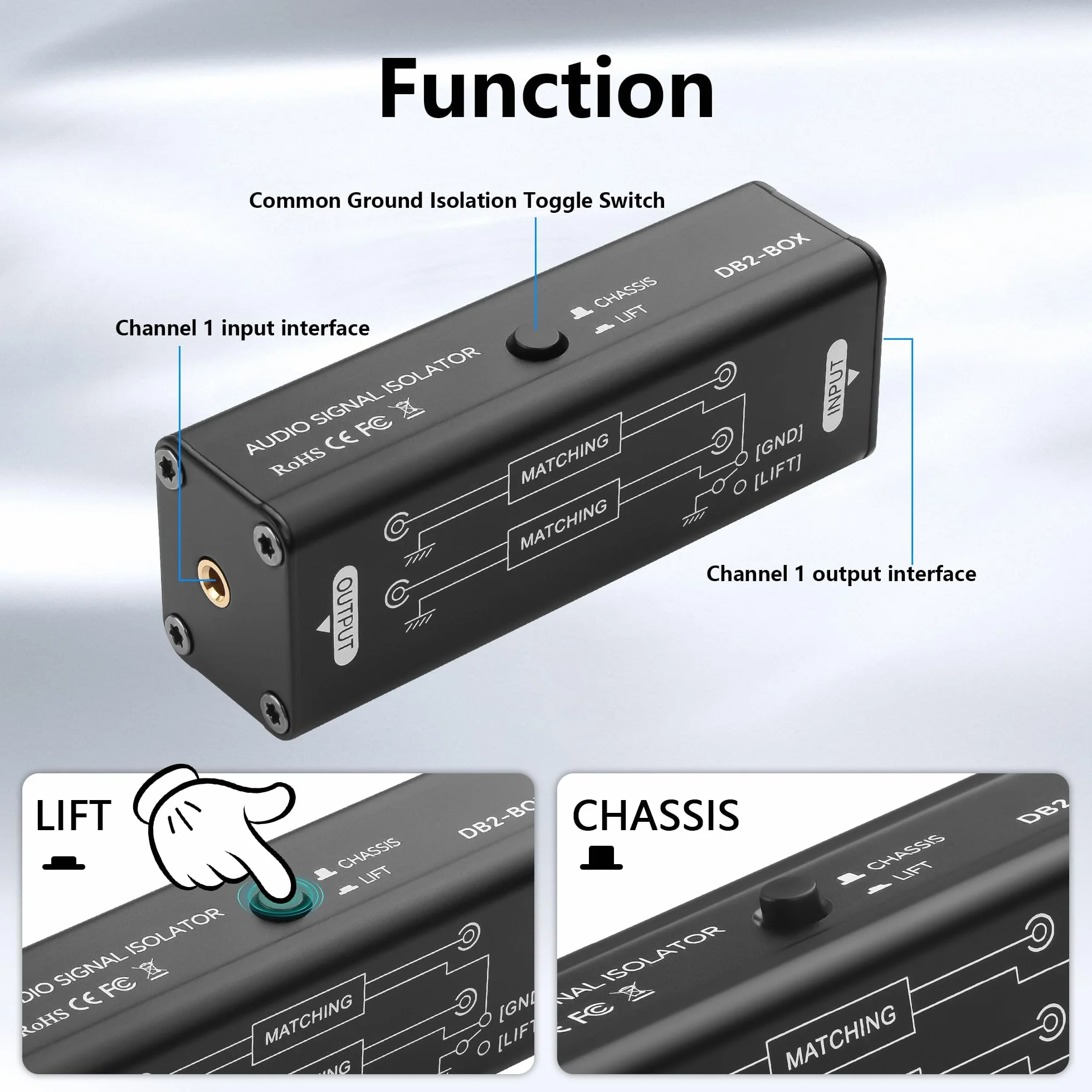 CERRXIAN Aislador de ruido de 3,5 mm, eliminador de zumbidos, aislador de señal de audio de 3,5 mm, elimina las interferencias de ruido, el filtro de ruido elimina el zumbido de bucle de tierra para