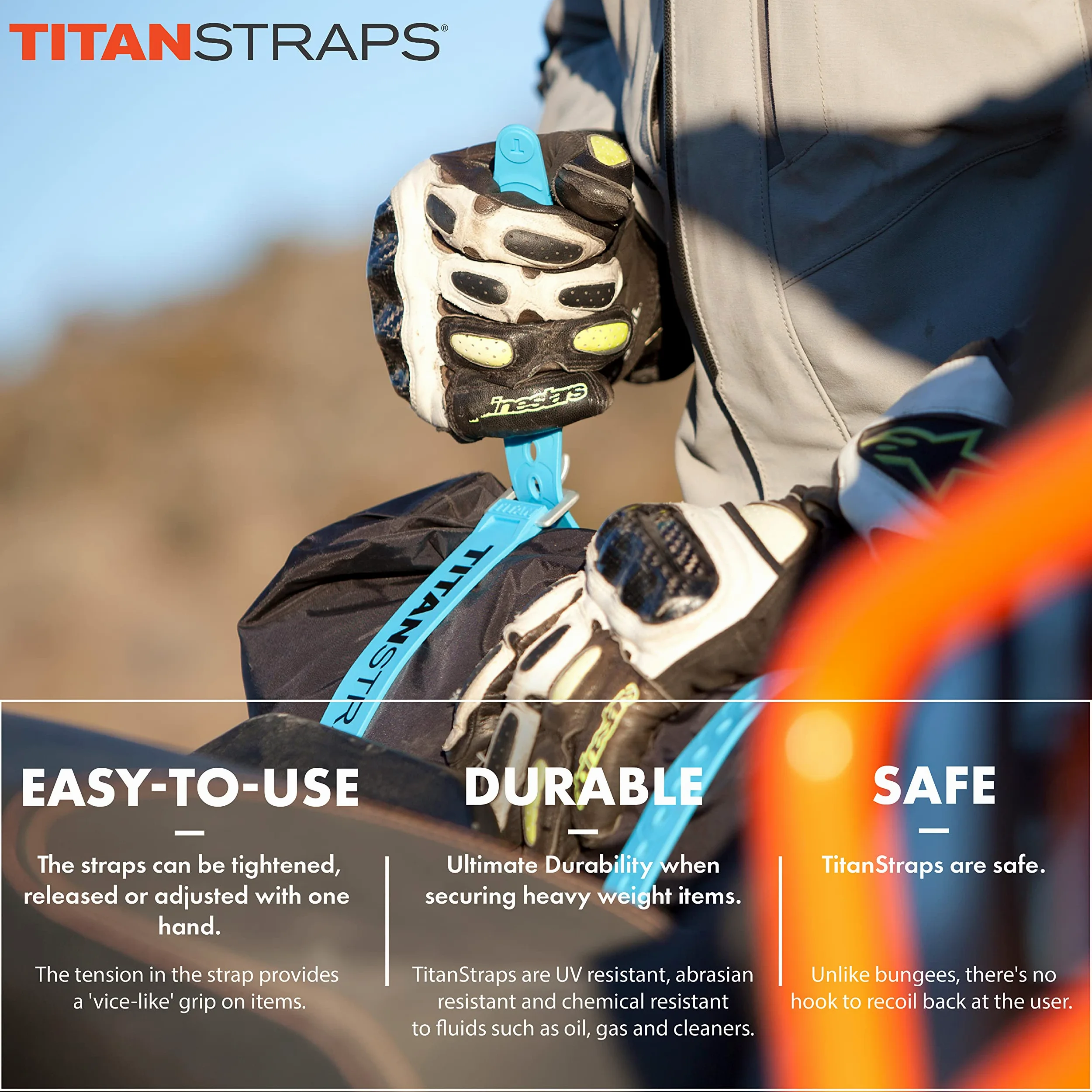 Titan - Juego de Correas de Seguridad para Separar Las Bicicletas, mangueras de jardín, proyectos de Trabajo de Madera, 60 Libras Carga de Trabajo