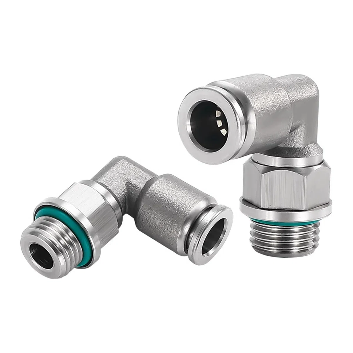 Codo de rosca macho métrico M5 M6 M8 M10 M12 M14 M20 de acero inoxidable 304, conector rápido neumático de aire de un solo toque giratorio(8mm-M12x1.5)