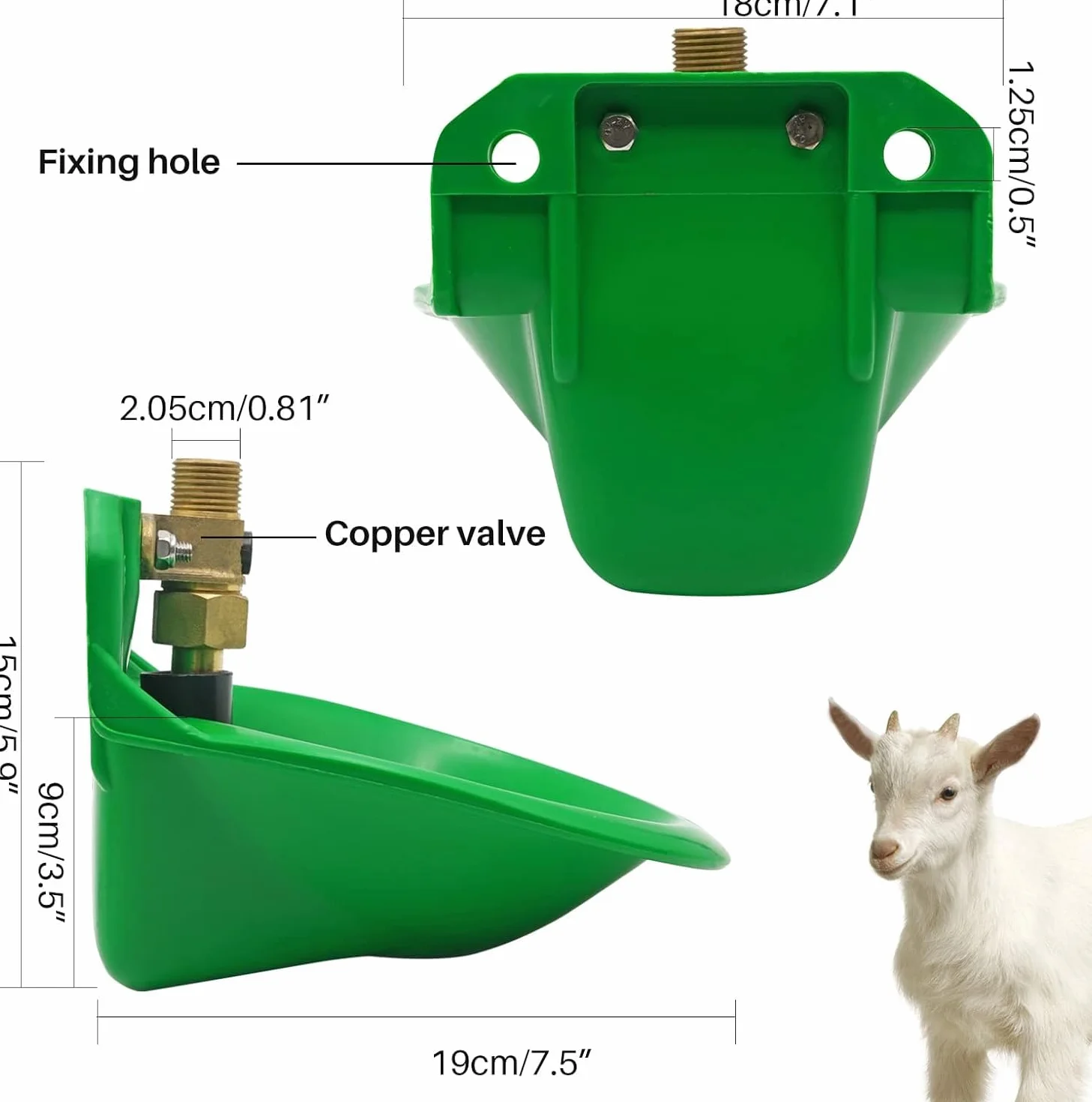 Bebedero para ovejas Bebedero automático para Cabras Dispensador de Agua de Gran Capacidad Bebedero para pastos Bebedero con válvula de Flotador