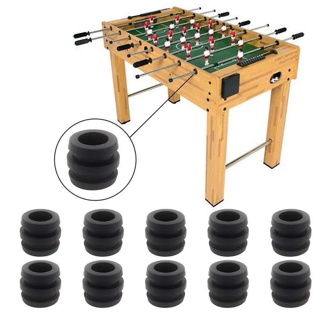 Rodamientos de mesa de futbolín, 10 juegos de bujes de mesa de futbolín Piezas de repuesto para mesa de futbolín Rodamientos de plástico livianos para juego de futbolín Bolas de futbolín