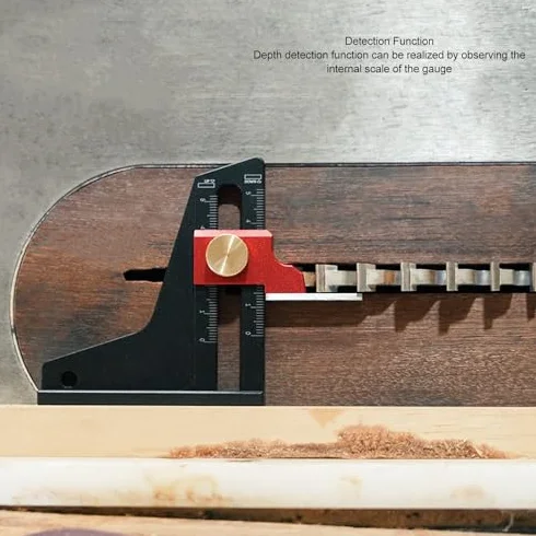 Medidor de Altura de Aleación de Aluminio, Rango de Medición de 0 a 50mm, Herramientas de Carpintería, Regla de Ajuste para Máquina Cortadora de Mesa de Sierra