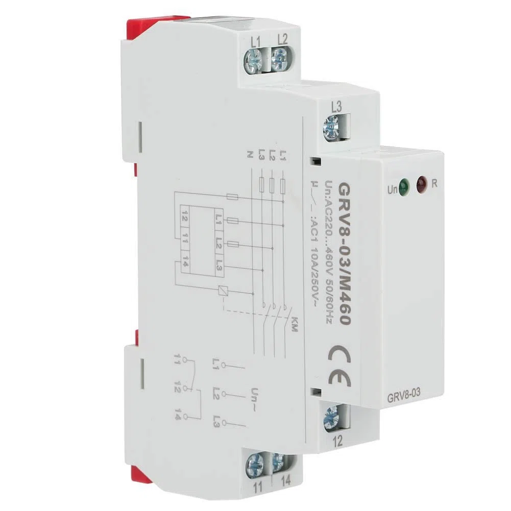 GRV8-03 Fase trifásica de monitoreo de voltaje Fase IP20 Secuencia de fase de relé de protección(M460)