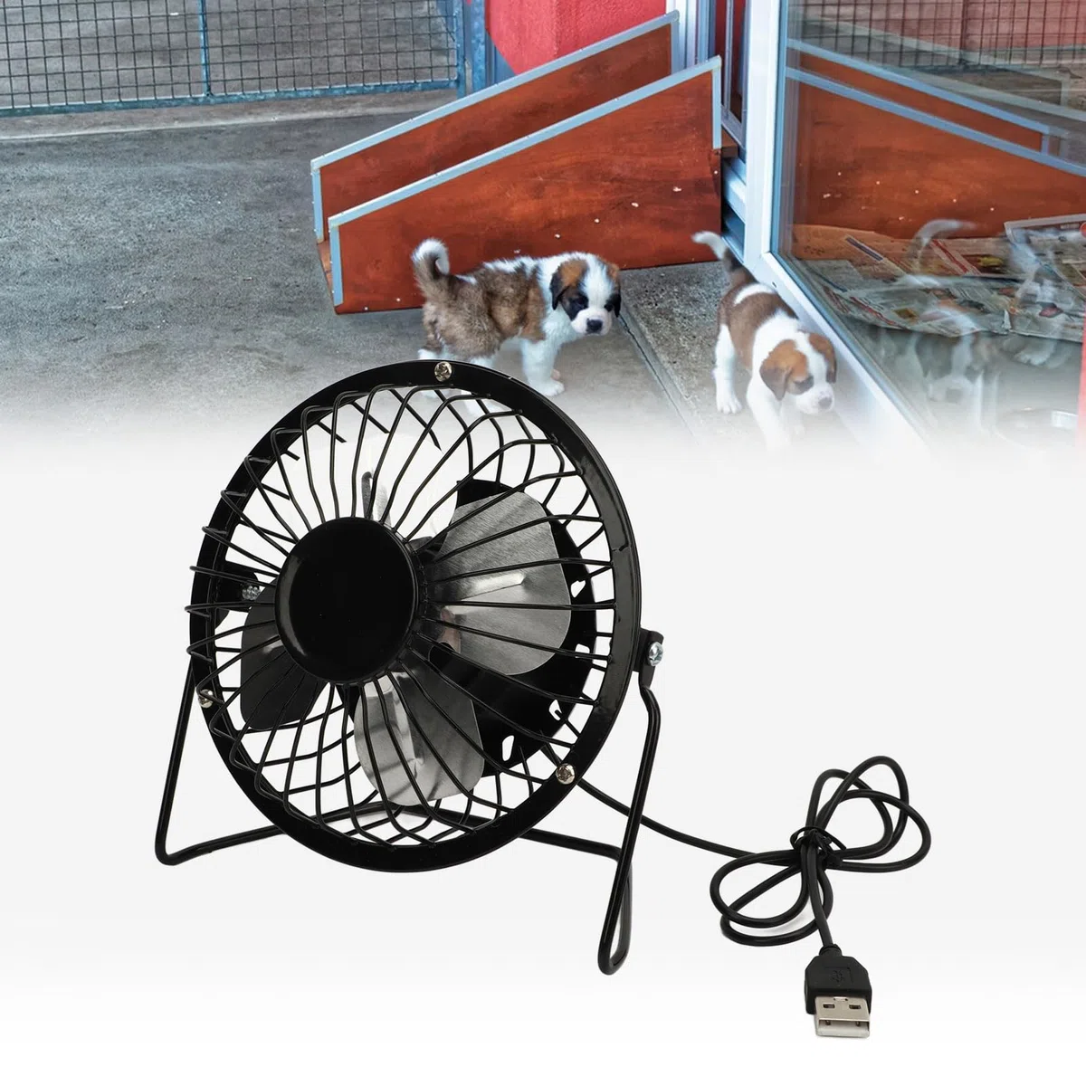 Ventilador Solar para Exteriores, 5 W, con Energía Solar, USB, Extractor de Aire, Ventilador Exterior, Panel Solar Ajustable de 360 ​​grados, Ventilador para Invernadero,