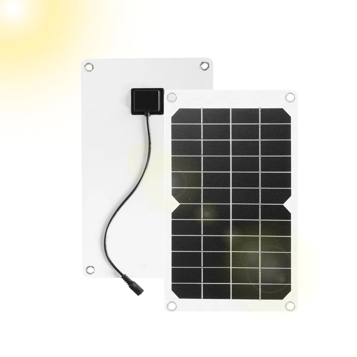DEWIN Panel Solar, 20W Panel Solar Policristalino Portátil 12V Cargador de Batería de Células Solares con Clip Conector de Carga de Coche para Campistas, Casas de Jardín, Barcos,IRYBYDIER-GS109068-03