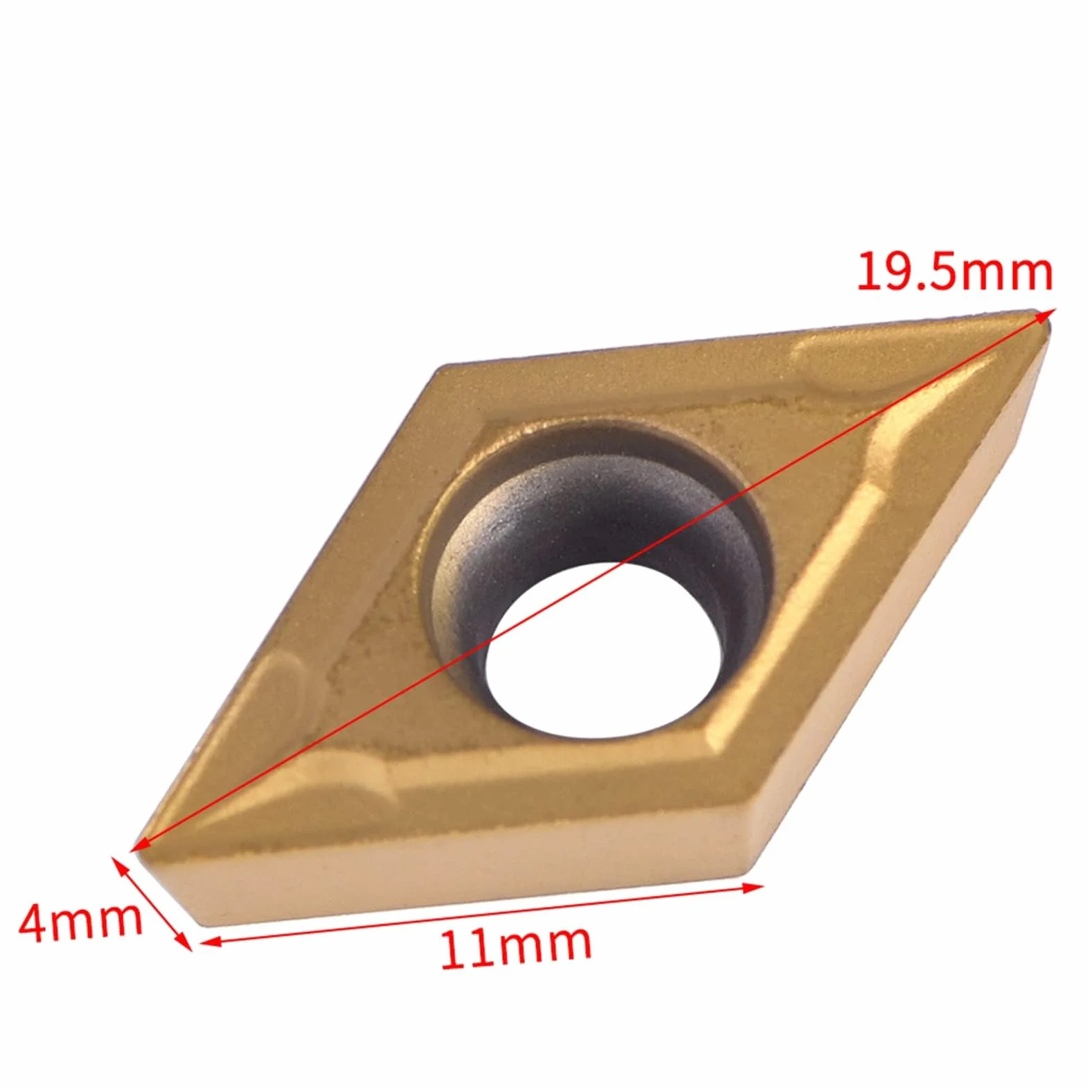 Insertos de Puntas de Carburo CNC 10 Uds. Cortador de Cuchillas DCMT11T304-HM YBC251 Soporte de Herramientas de Torneado de Madera Inserto de Repuesto con Caja