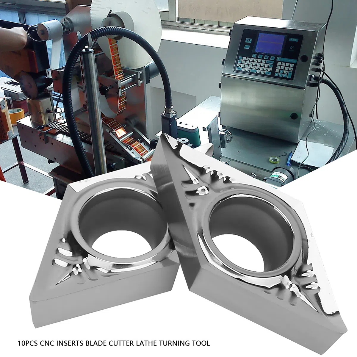 Oumefar 10 Uds DCGT11T304-AK H01 DCGT32.51-AK H01 Insertos de torneado CNC Cortador de torneado de Torno para procesamiento de aleación de Aluminio y Aluminio