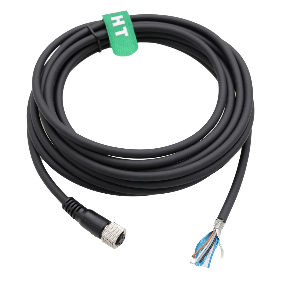 HangTon Cable blindado de señal con sensor de actuador hembra de 5 pines M12 A a cable desnudo para automatización de controles industriales 2M