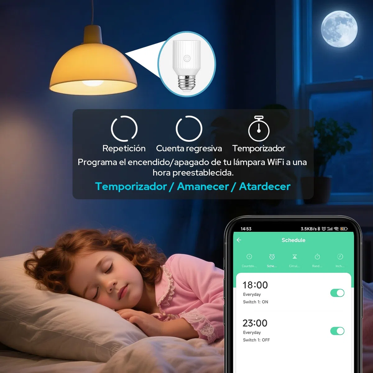 LoraTap Adaptador de portalámparas Wi-Fi inteligente, control de voz Alexa/Google, grupos y temporizador Smart Life, máx 60 W, bombillas incandescentes, E26/E27, pack de 2