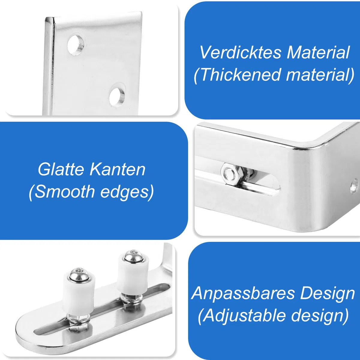 2 guías de suelo para puertas correderas, guía de suelo ajustable, rodillo de guía inferior para puertas correderas, rodamiento de bolas de metal de acero al carbono para puerta de granero