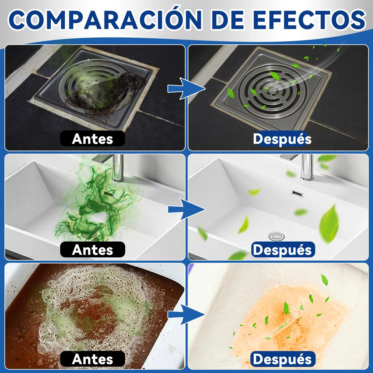 Tabletas desodorantes para alcantarillado, eliminar el olor a alcantarillado en el baño, limpia fosas sépticas y desagües de atascos obstinados, espuma, detergente baño