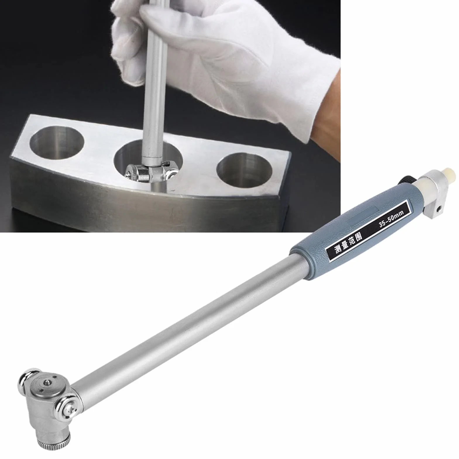 Kit de Indicador de Calibre de Orificio con Dial de Aleación de Aluminio de 35~50 Mm, Medidor de Diámetro Interior, Alta Precisión, Cómodo de Usar para Uso Multifuncional
