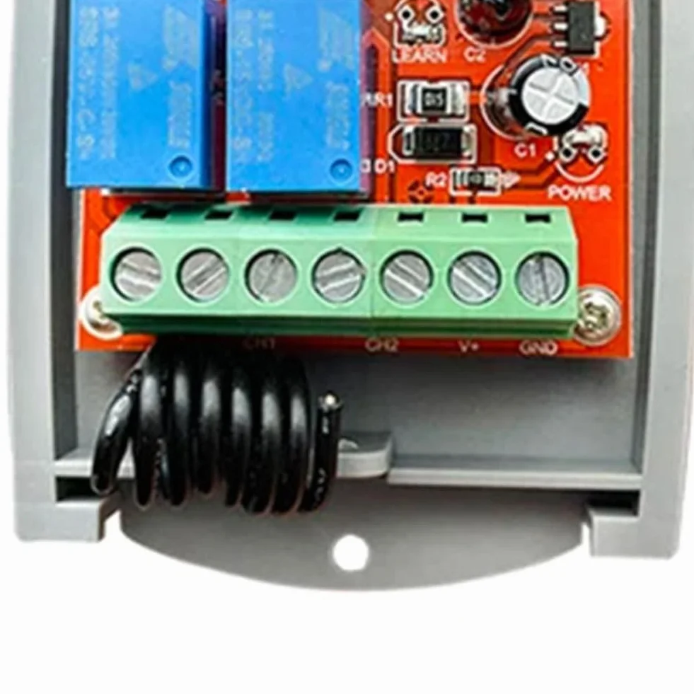 Receptor Universal de Mando a Distancia para Puerta de Garaje 433 MHz 12 V-24 V, Apertura Eléctrica 433,92 MHz, Código de Aprendizaje Rodante